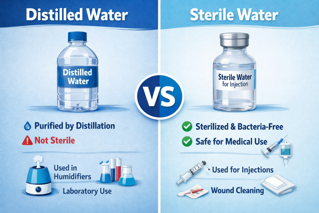 Is Sterile Water And Distilled Water The Same