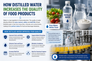 Benefits of distilled water for food products and beverage manufacturing