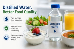 Distilled water improving food quality in food manufacturing industry