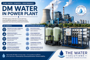 DM Water in power plant used for boiler feed water, steam generation, turbine protection, and efficient industrial power production.